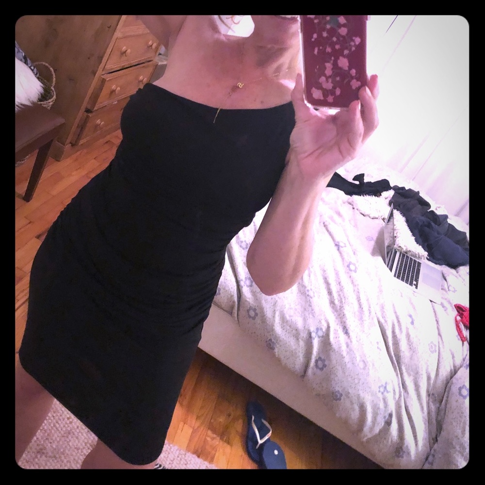 Susana Monaco one shoulder black dress